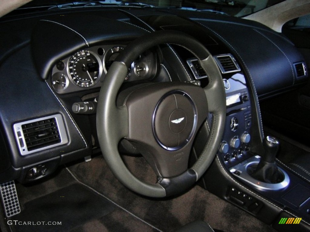 2007 Aston Martin V8 Vantage Coupe Obsidian Black Steering Wheel Photo #53984387