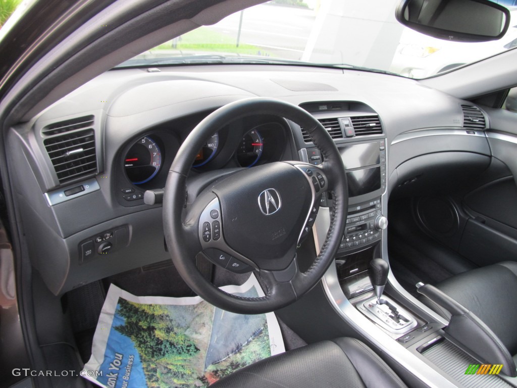 2008 Acura TL 3.2 Ebony Steering Wheel Photo #53985905