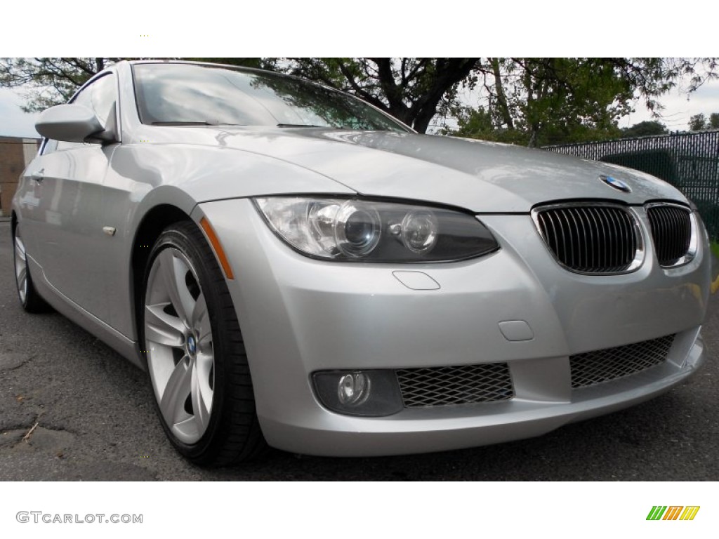 2007 3 Series 335i Coupe - Titanium Silver Metallic / Coral Red/Black photo #2