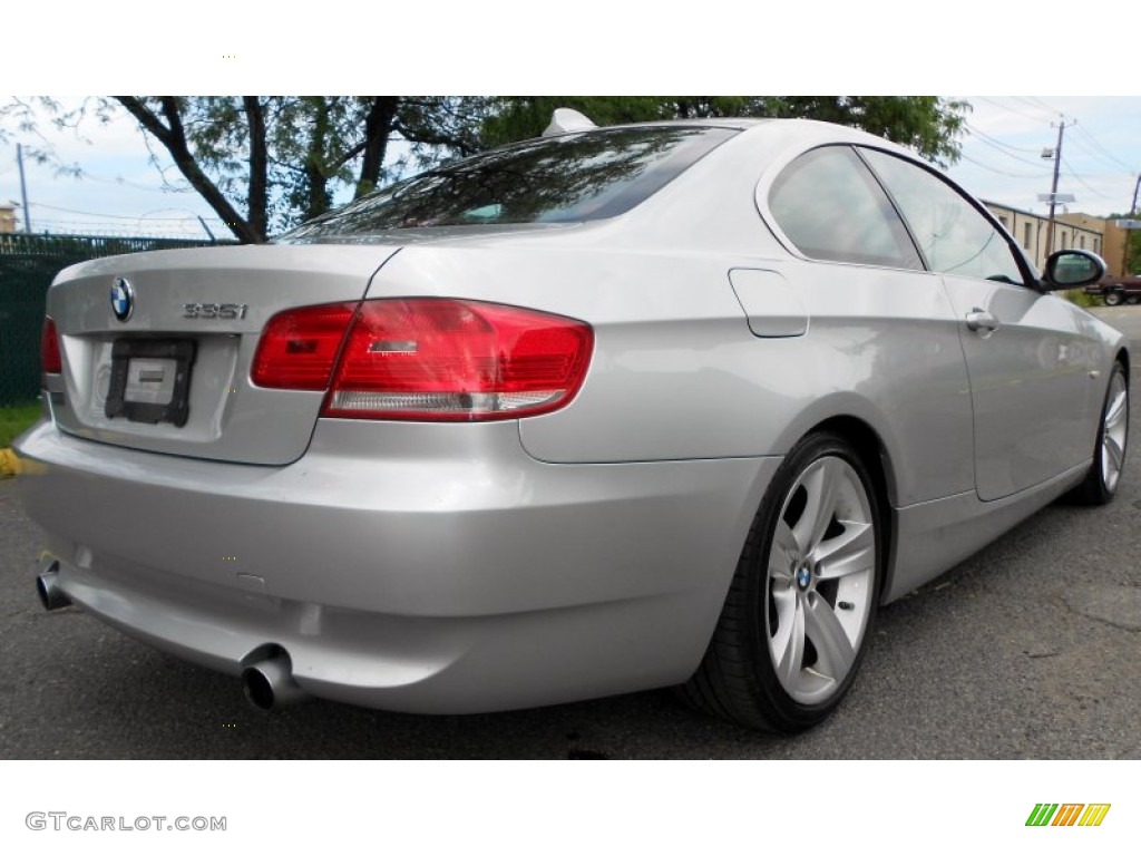 2007 3 Series 335i Coupe - Titanium Silver Metallic / Coral Red/Black photo #3