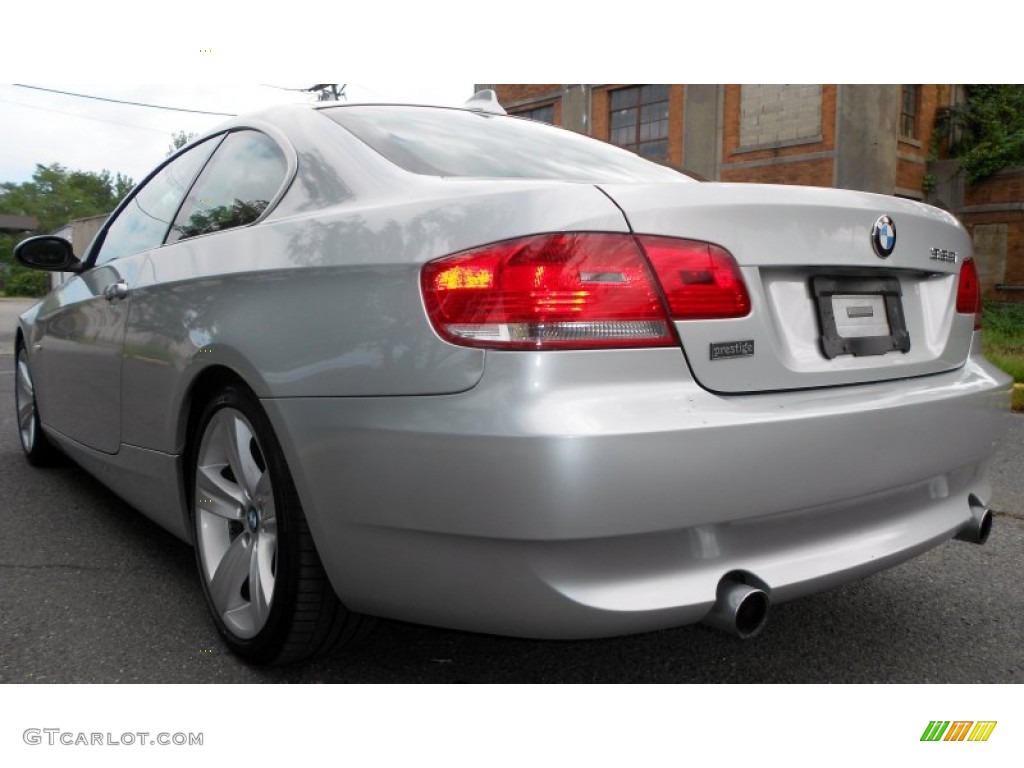 2007 3 Series 335i Coupe - Titanium Silver Metallic / Coral Red/Black photo #4