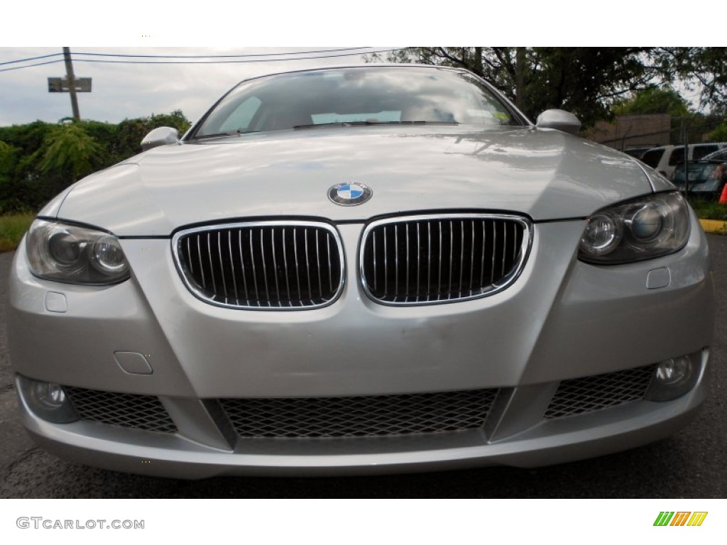 2007 3 Series 335i Coupe - Titanium Silver Metallic / Coral Red/Black photo #6