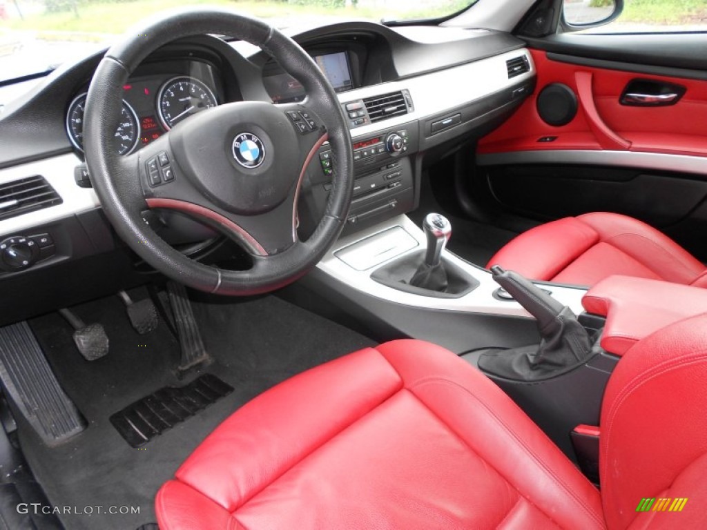 2007 3 Series 335i Coupe - Titanium Silver Metallic / Coral Red/Black photo #7