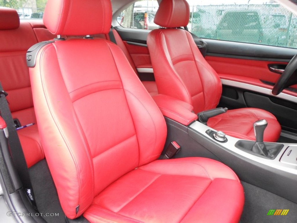 2007 3 Series 335i Coupe - Titanium Silver Metallic / Coral Red/Black photo #9