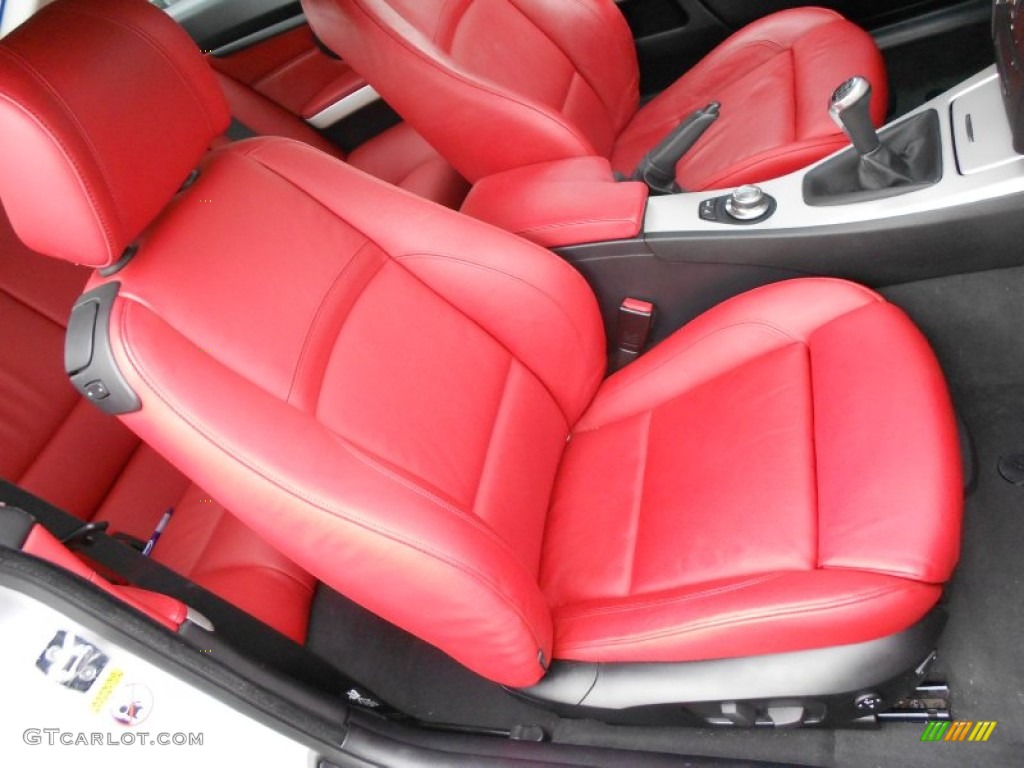 2007 3 Series 335i Coupe - Titanium Silver Metallic / Coral Red/Black photo #13