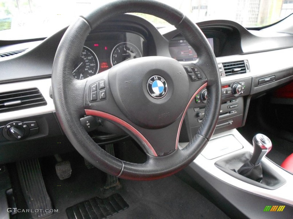 2007 3 Series 335i Coupe - Titanium Silver Metallic / Coral Red/Black photo #17