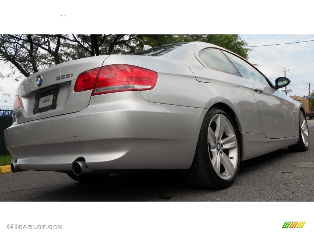 2007 3 Series 335i Coupe - Titanium Silver Metallic / Coral Red/Black photo #33