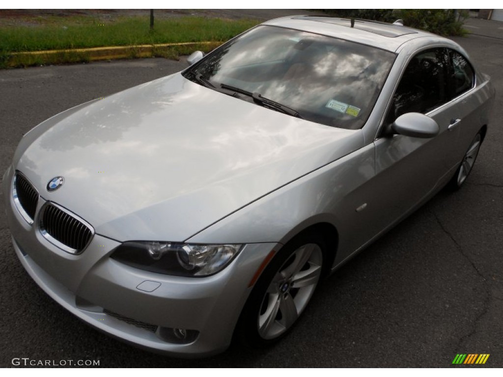 2007 3 Series 335i Coupe - Titanium Silver Metallic / Coral Red/Black photo #34