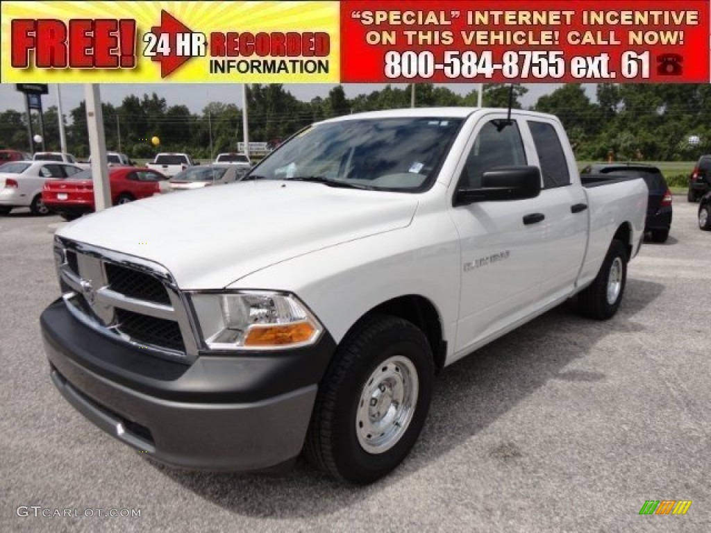 2011 Ram 1500 ST Quad Cab - Bright White / Dark Slate Gray/Medium Graystone photo #1