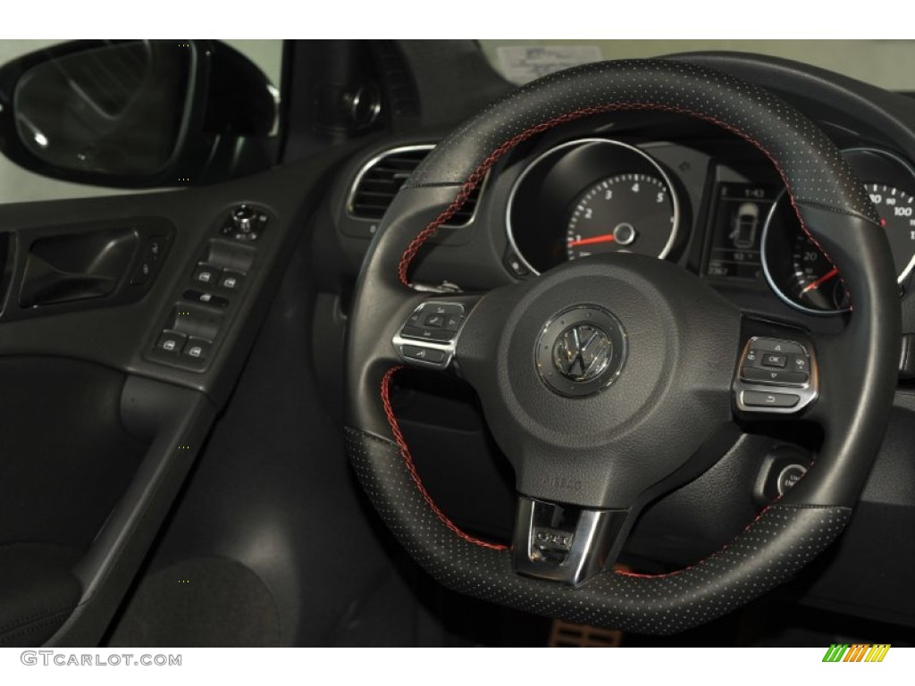 2011 Volkswagen GTI 4 Door Autobahn Edition Titan Black Steering Wheel Photo #53989084