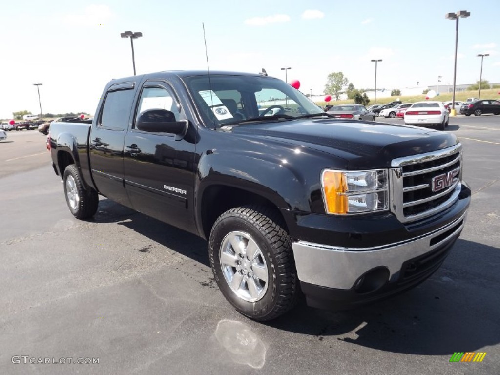 Onyx Black 2012 GMC Sierra 1500 SLT Crew Cab 4x4 Exterior Photo #53990414
