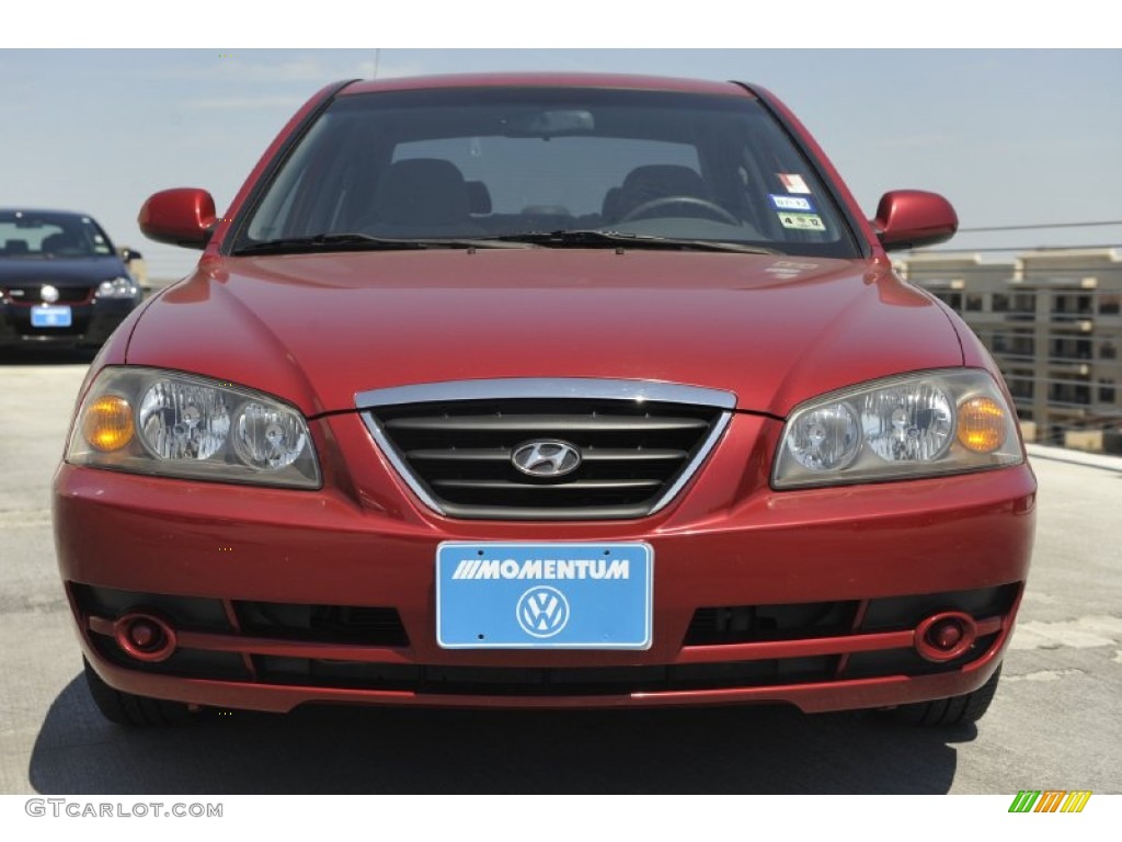 2006 Elantra GLS Sedan - Electric Red / Gray photo #2