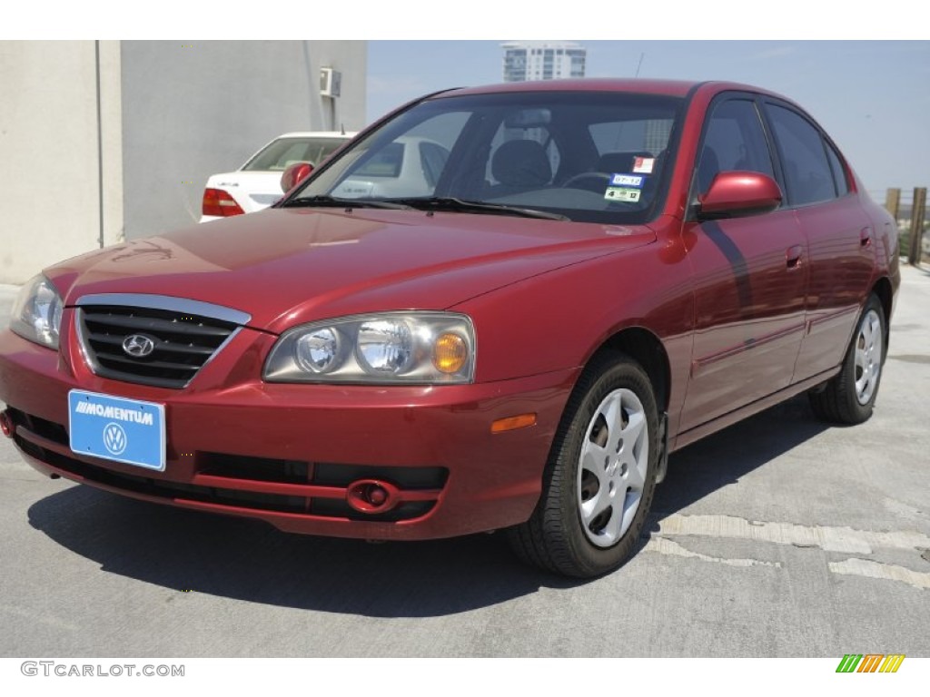 2006 Elantra GLS Sedan - Electric Red / Gray photo #3