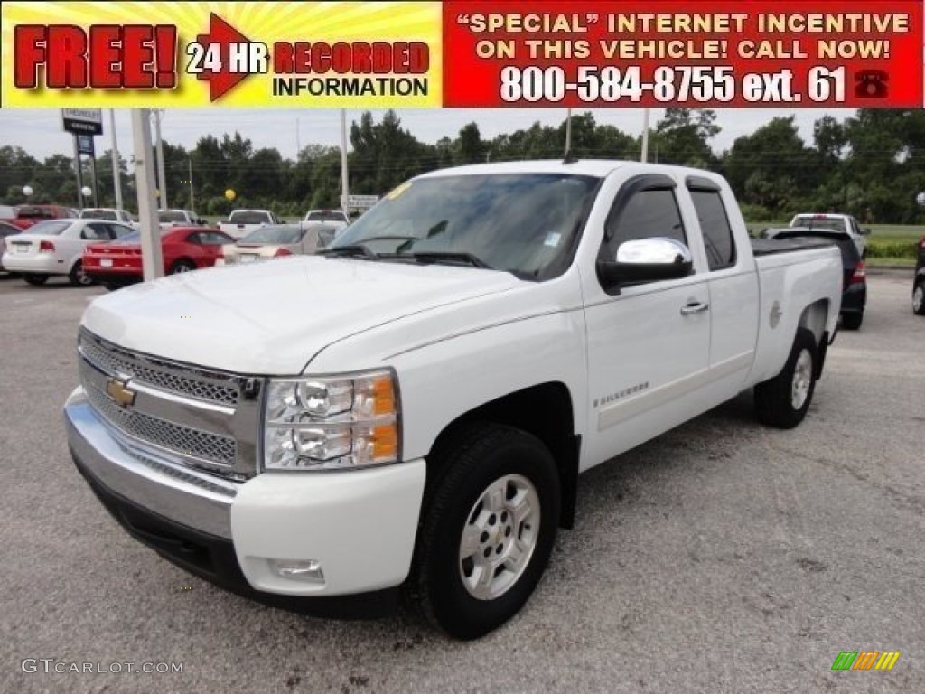 2008 Silverado 1500 LT Extended Cab - Summit White / Ebony photo #1