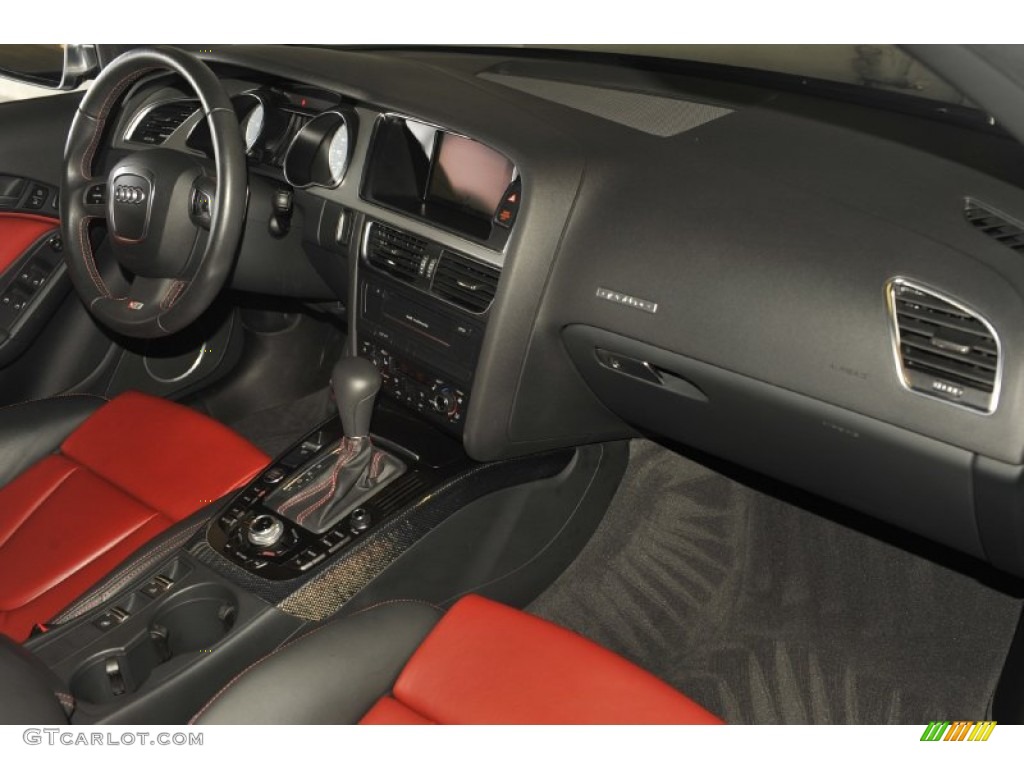 2010 Audi S5 3.0 TFSI quattro Cabriolet Magma Red Silk Nappa Leather Dashboard Photo #53995619