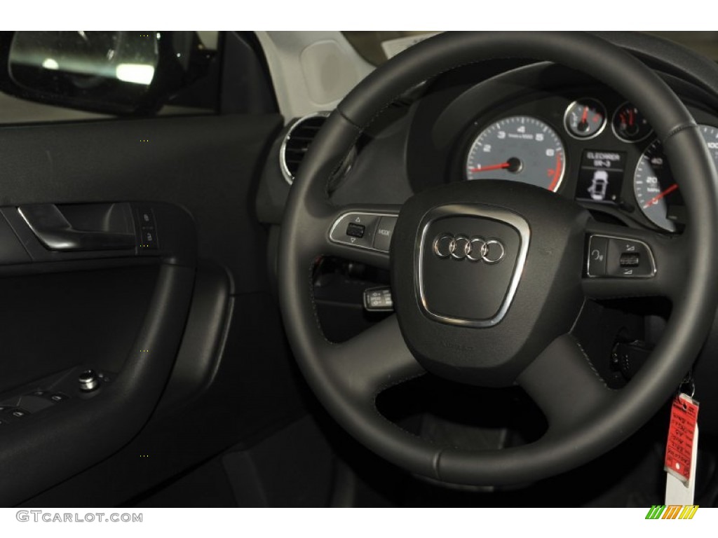 2012 Audi A3 2.0T Black Steering Wheel Photo #53998406