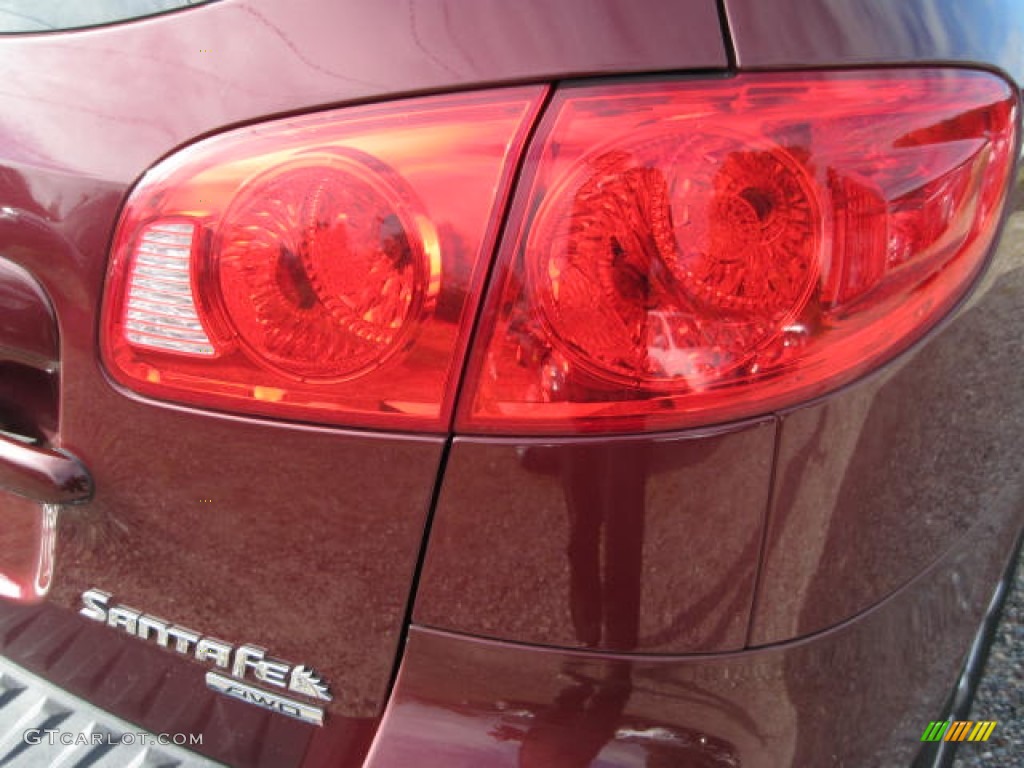 2007 Santa Fe GLS 4WD - Dark Cherry Red / Beige photo #6