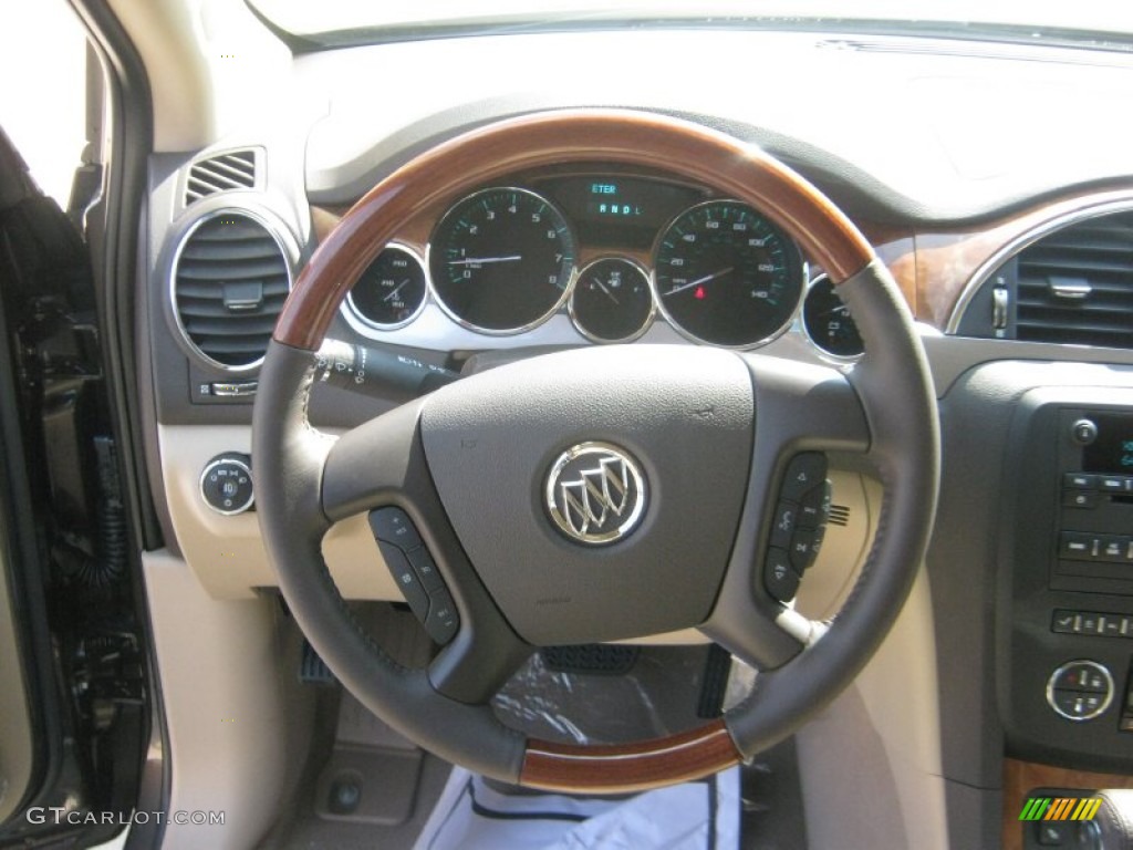 2012 Buick Enclave FWD Cashmere Steering Wheel Photo #54002609