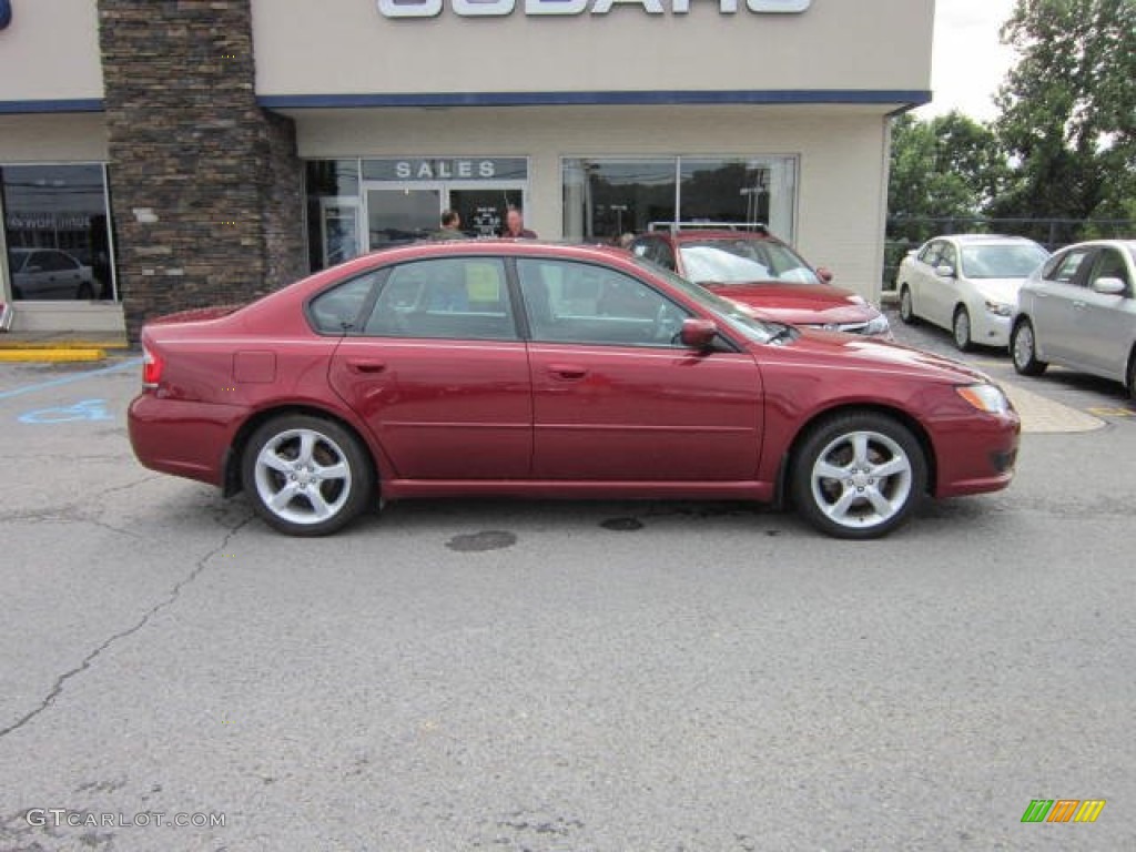 2009 Legacy 2.5i Sedan - Ruby Red Pearl / Off Black photo #12