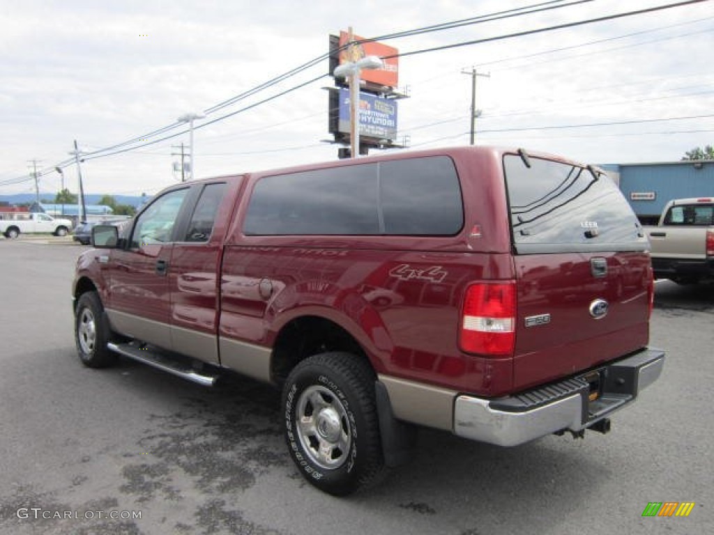 2006 F150 XLT SuperCab 4x4 - Dark Toreador Red Metallic / Tan photo #9