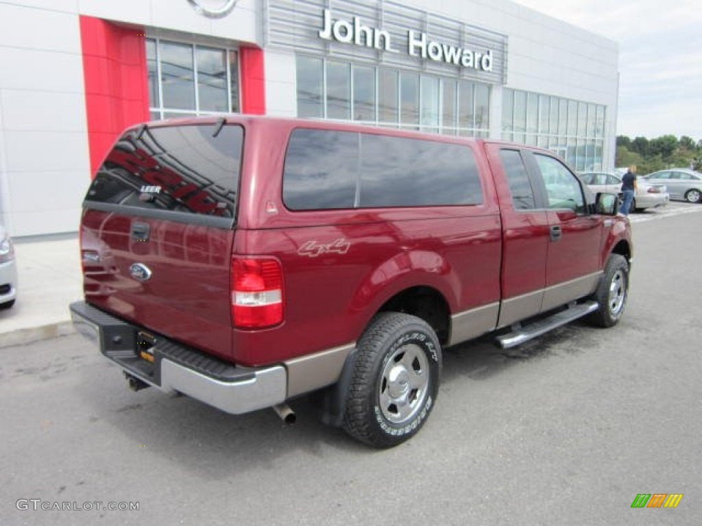 2006 F150 XLT SuperCab 4x4 - Dark Toreador Red Metallic / Tan photo #11
