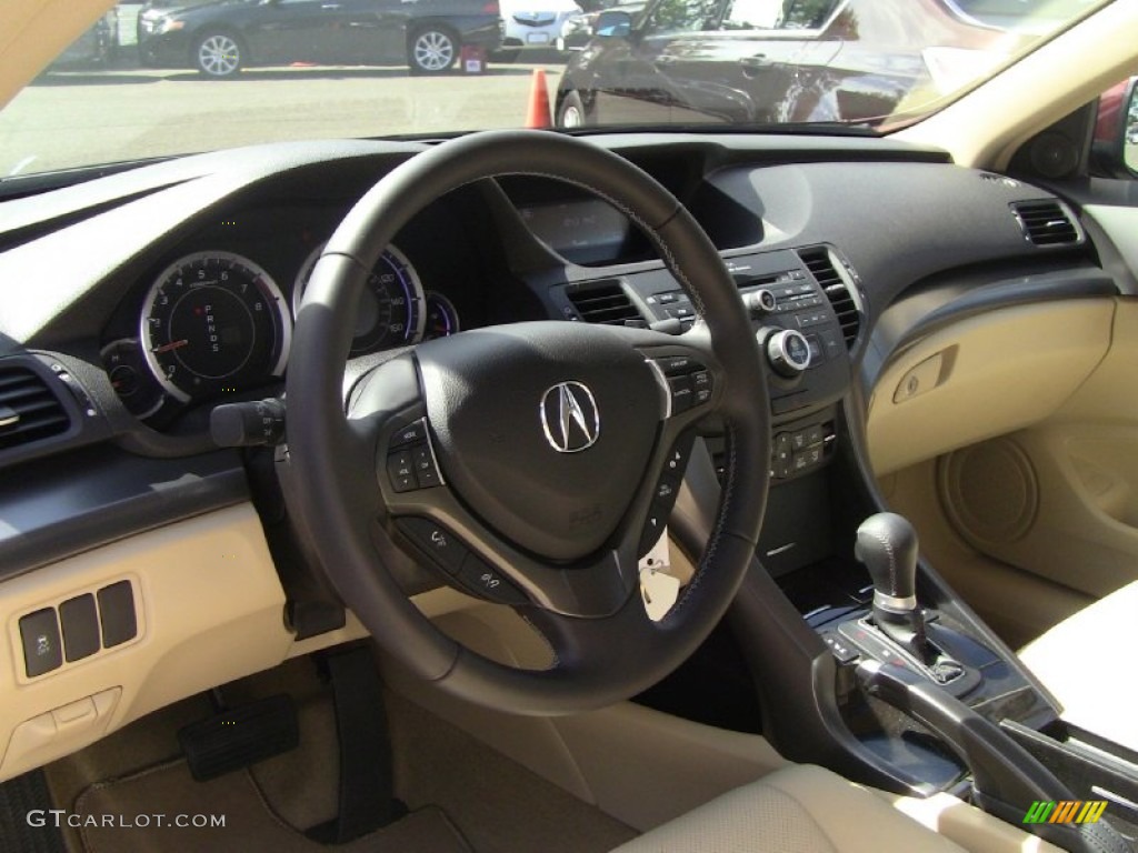 2011 Acura TSX Sedan Parchment Steering Wheel Photo #54011065