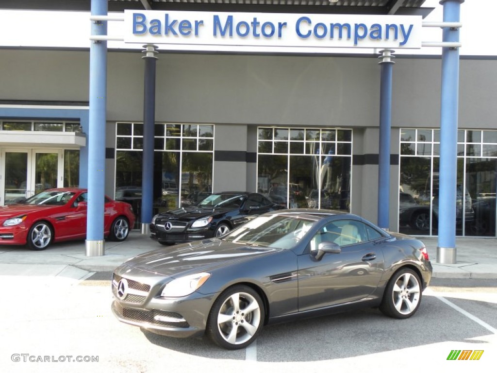 2012 SLK 350 Roadster - Steel Grey Metallic / Ash/Black photo #1