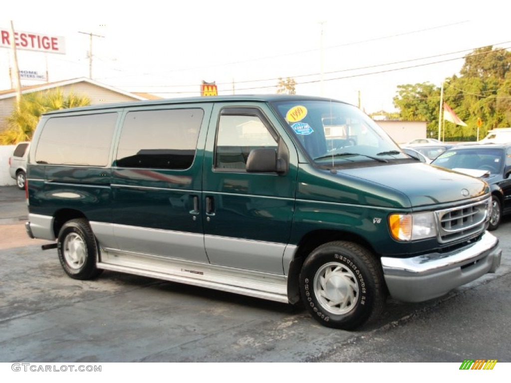 Deep Emerald Green Metallic 1999 Ford E Series Van E150 Custom Passenger Exterior Photo #54012928