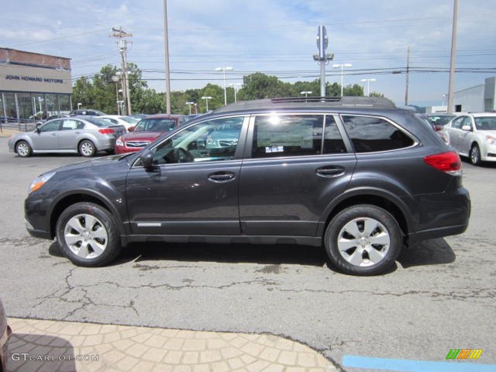 2011 Outback 2.5i Premium Wagon - Graphite Gray Metallic / Off Black photo #4