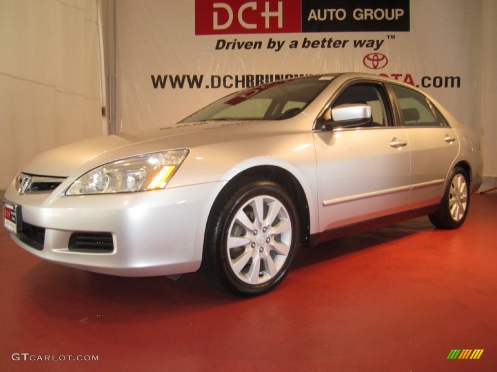 2006 Accord LX V6 Sedan - Alabaster Silver Metallic / Black photo #1