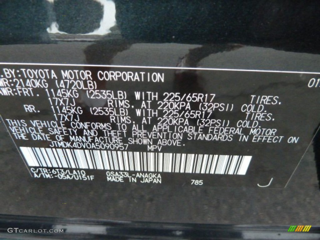 2010 RAV4 Limited V6 4WD - Black Forest Pearl / Ash Gray photo #24