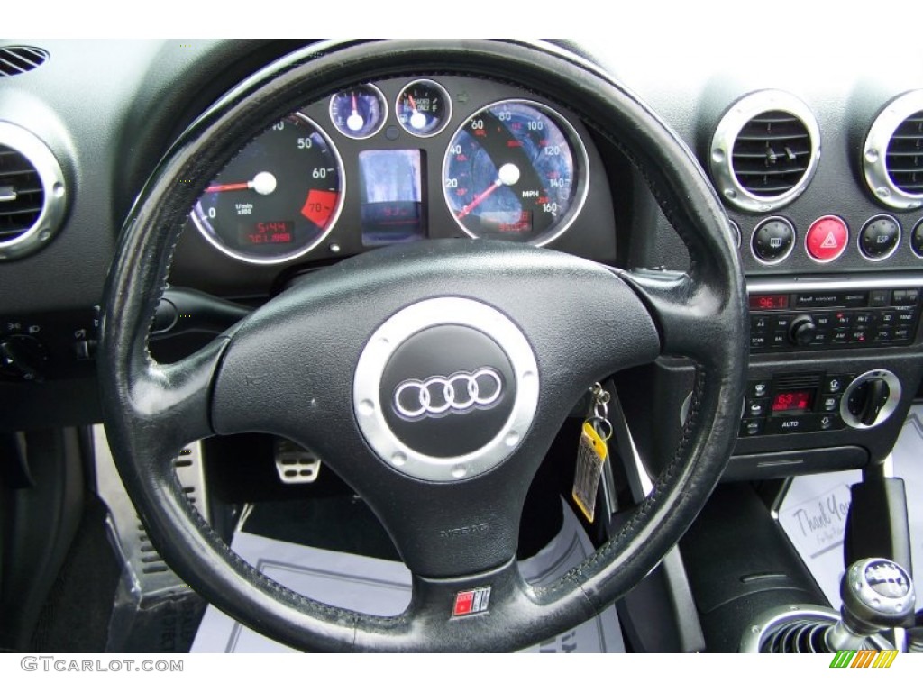 2001 Audi TT 1.8T Roadster Ebony Black Steering Wheel Photo #54015981