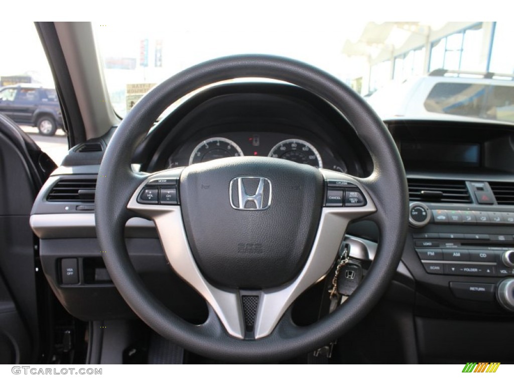 2010 Honda Accord EX Coupe Black Steering Wheel Photo #54022062