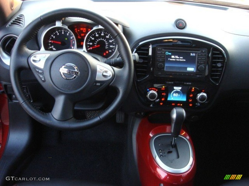 2011 Nissan Juke SL AWD Black/Red w/Red Trim Dashboard Photo #54023651