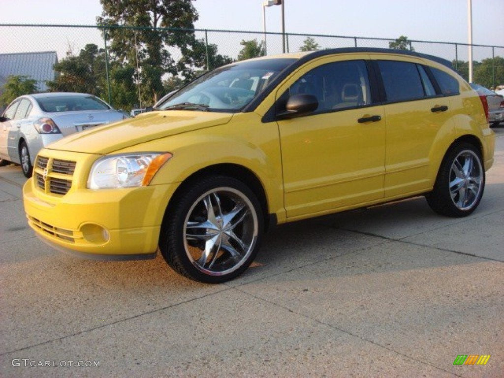 2007 Caliber SXT - Solar Yellow / Pastel Slate Gray/Yellow photo #5