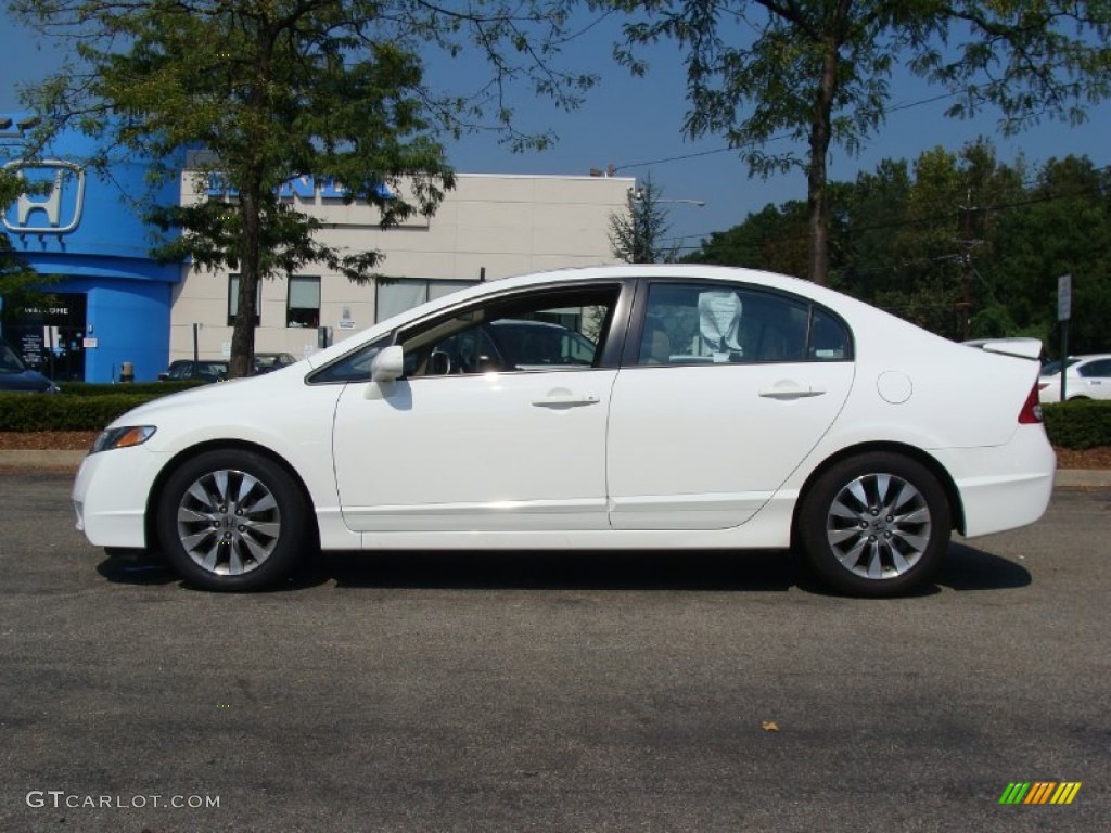 2009 Civic EX Sedan - Taffeta White / Beige photo #1