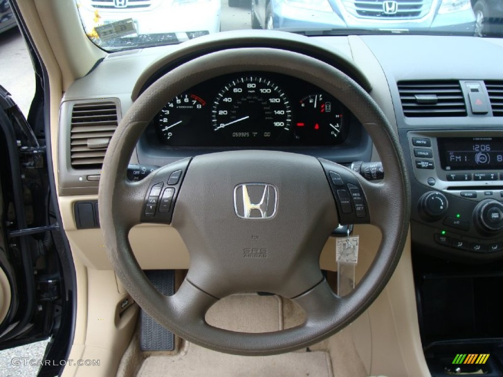 2007 Honda Accord SE Sedan Ivory Steering Wheel Photo #54028281