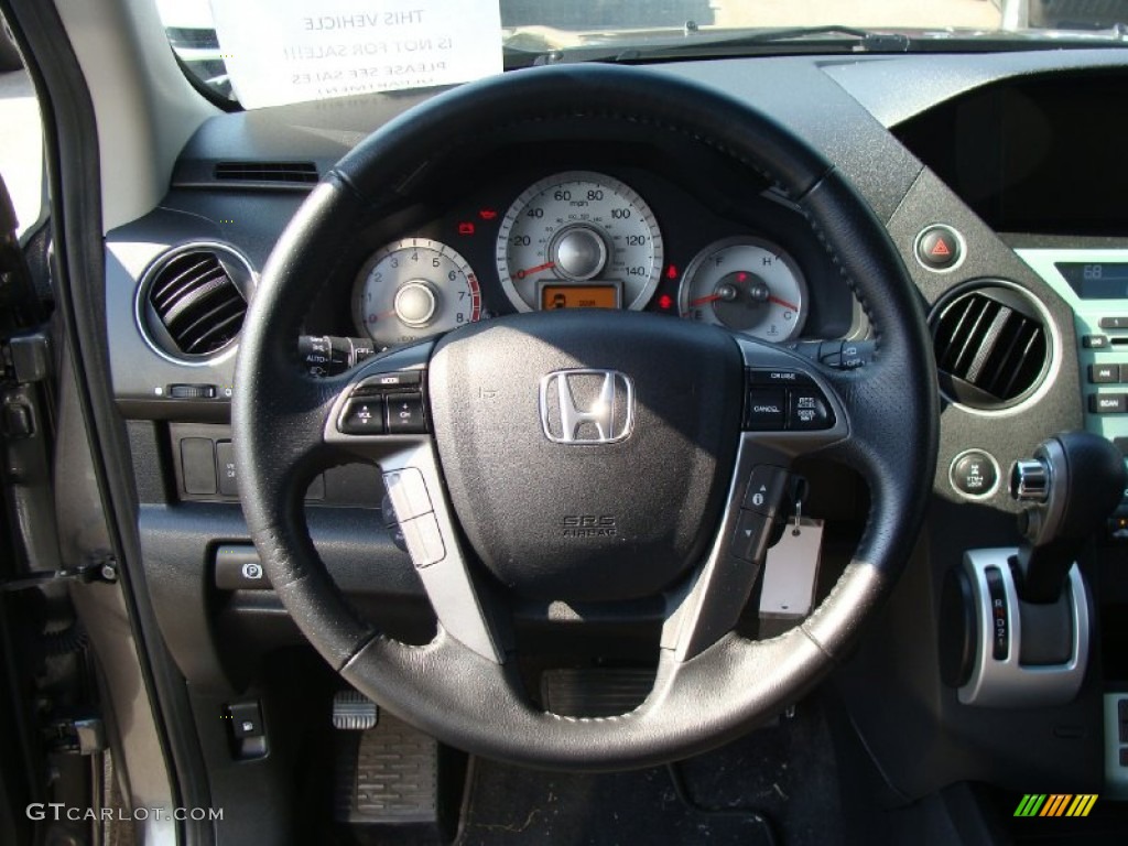 2011 Honda Pilot EX-L 4WD Black Steering Wheel Photo #54033175