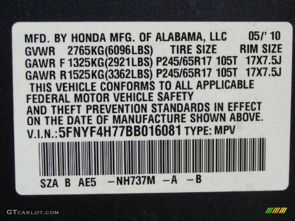 2011 Pilot Color Code NH737M for Polished Metal Metallic Photo #54033225