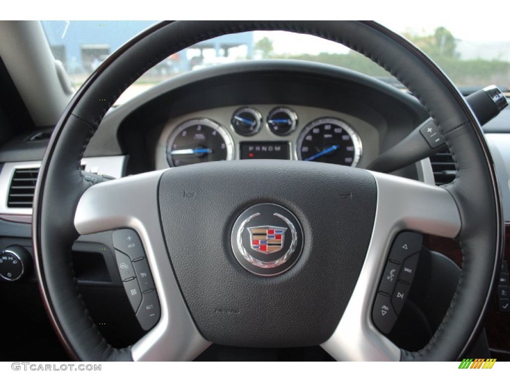 2012 Cadillac Escalade Luxury Ebony/Ebony Steering Wheel Photo #54033779