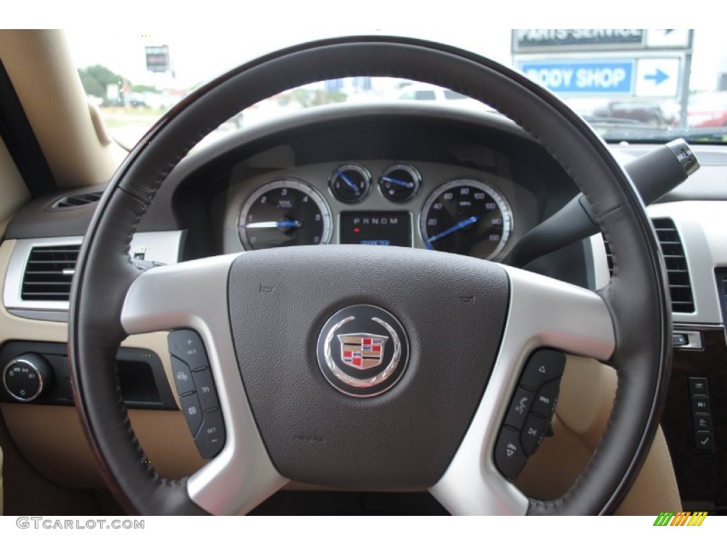 2011 Cadillac Escalade ESV Luxury Cashmere/Cocoa Steering Wheel Photo #54034382