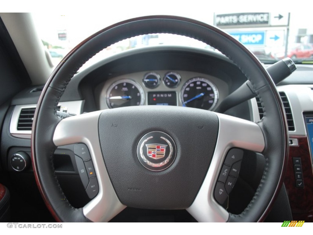 2011 Cadillac Escalade Standard Escalade Model Ebony/Ebony Steering Wheel Photo #54034739