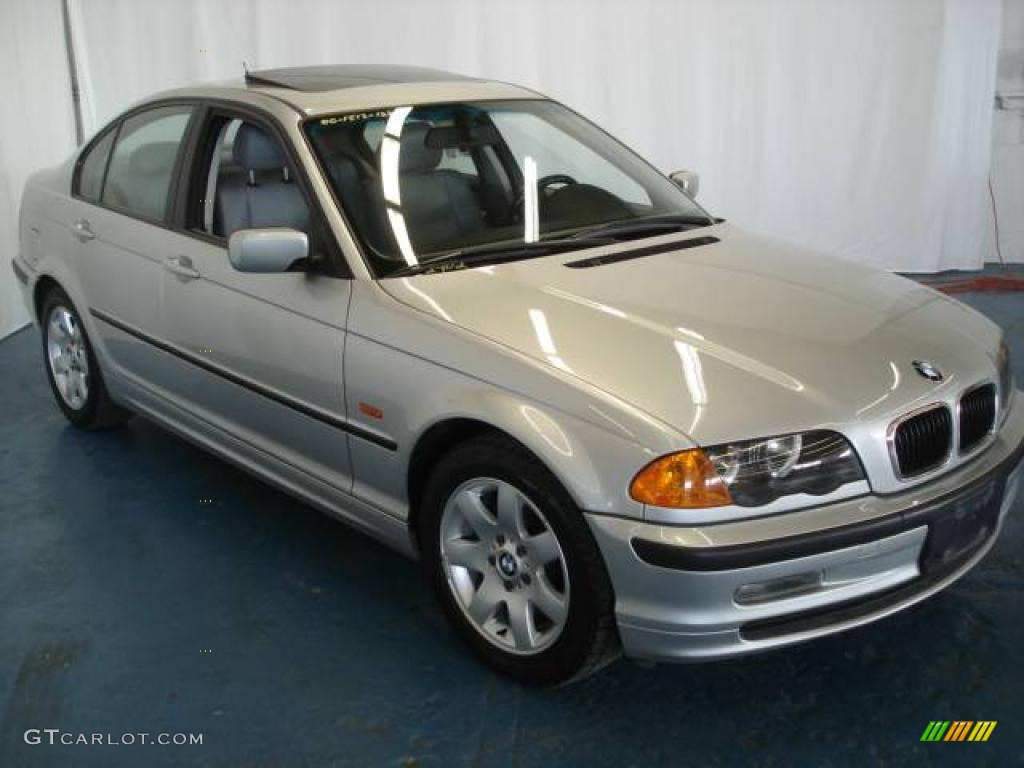 2000 3 Series 323i Sedan - Titanium Silver Metallic / Grey photo #4