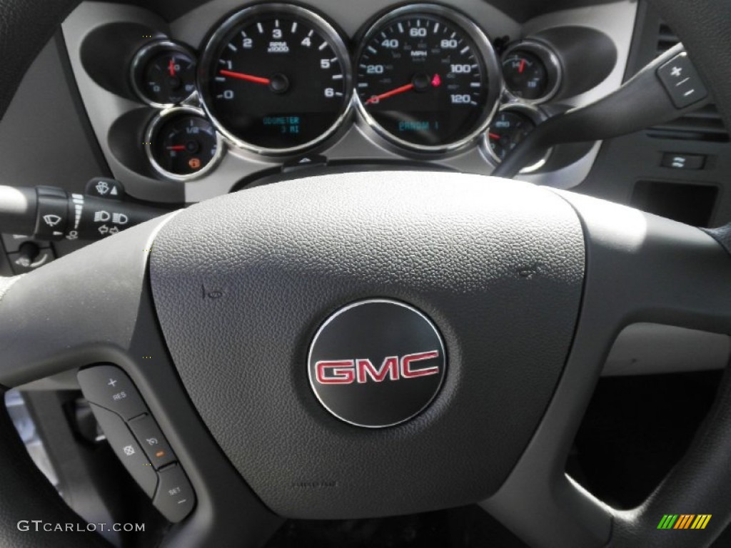 2012 GMC Sierra 2500HD Regular Cab Chassis 4x4 Dark Titanium Steering Wheel Photo #54042473