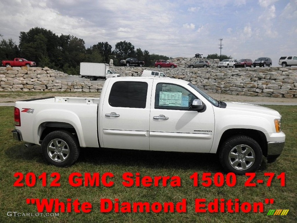 2012 Sierra 1500 SLE Crew Cab 4x4 - White Diamond Tricoat / Ebony photo #1