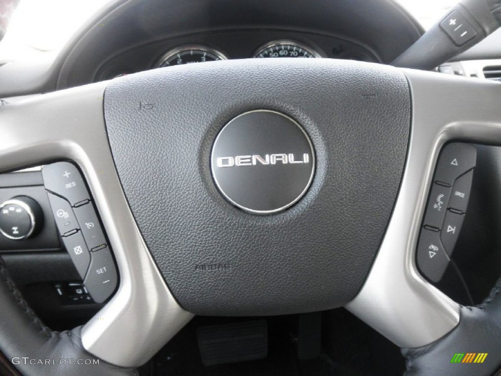 2012 GMC Sierra 2500HD Denali Crew Cab 4x4 Ebony Steering Wheel Photo #54043346