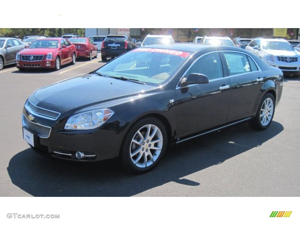 2008 Malibu LTZ Sedan - Black Granite Metallic / Ebony/Brick Red photo #1