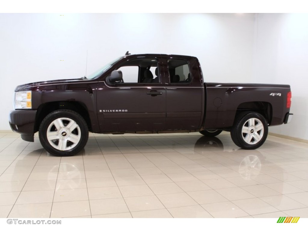 2008 Silverado 1500 LT Extended Cab 4x4 - Dark Cherry Metallic / Ebony photo #4