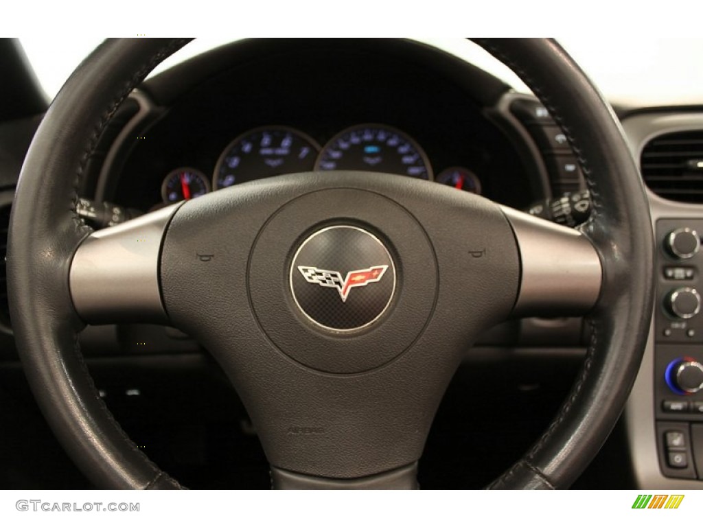 2006 Chevrolet Corvette Convertible Ebony Black Steering Wheel Photo #54049736