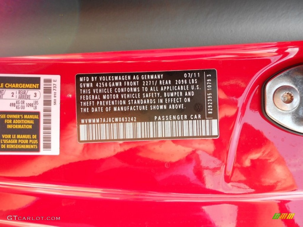 2012 Golf 2 Door TDI - Tornado Red / Titan Black photo #23